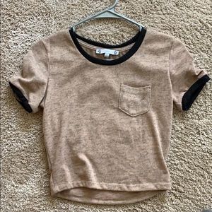 Tan crop top “iris” brand